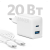 Фото товара Мережевий зарядний пристрій Anker PowerPort - 20W USB-C&USB-A + USB-C cable White